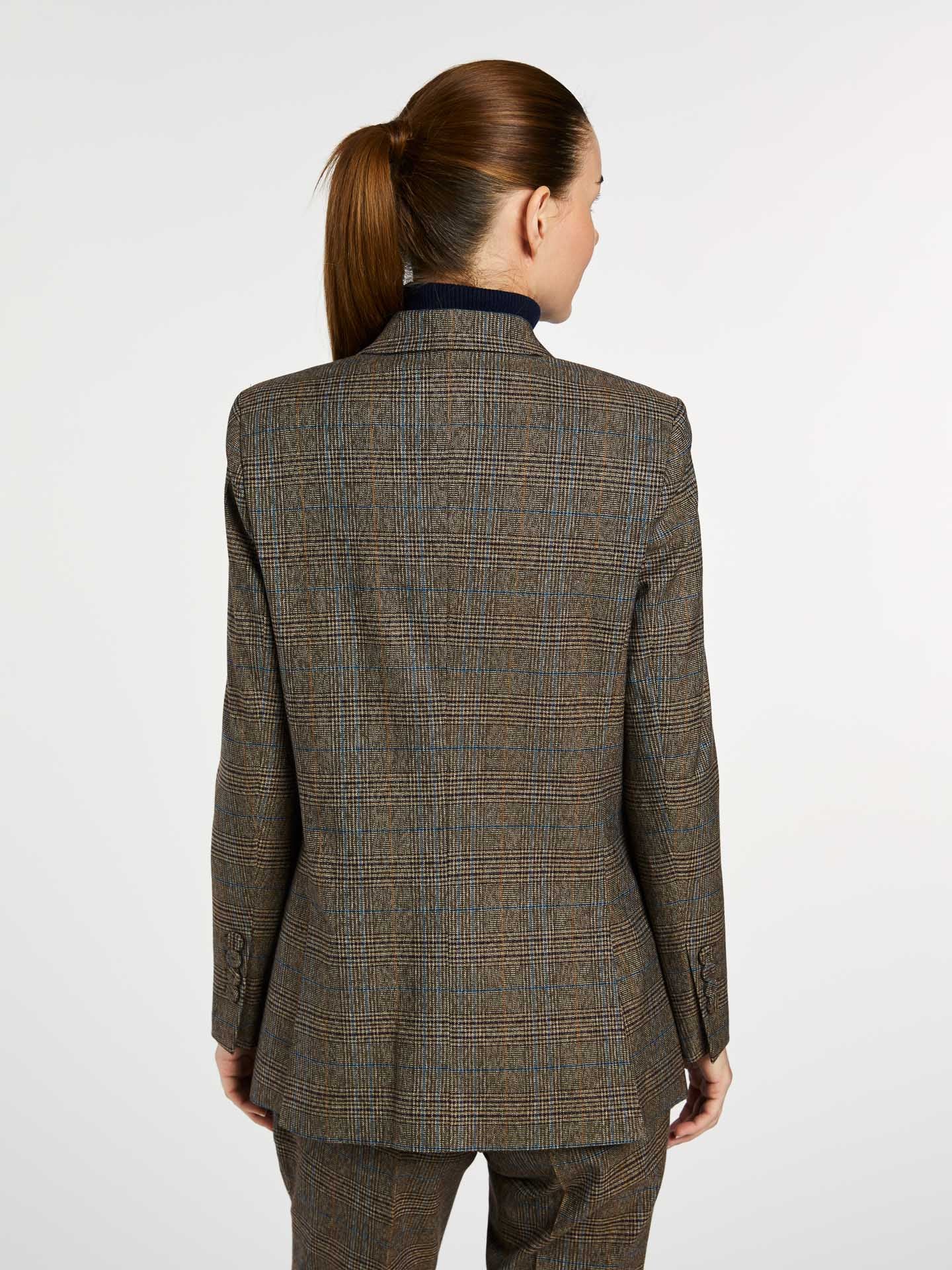 Checked Double-Breasted Suit Blazer - Image 3