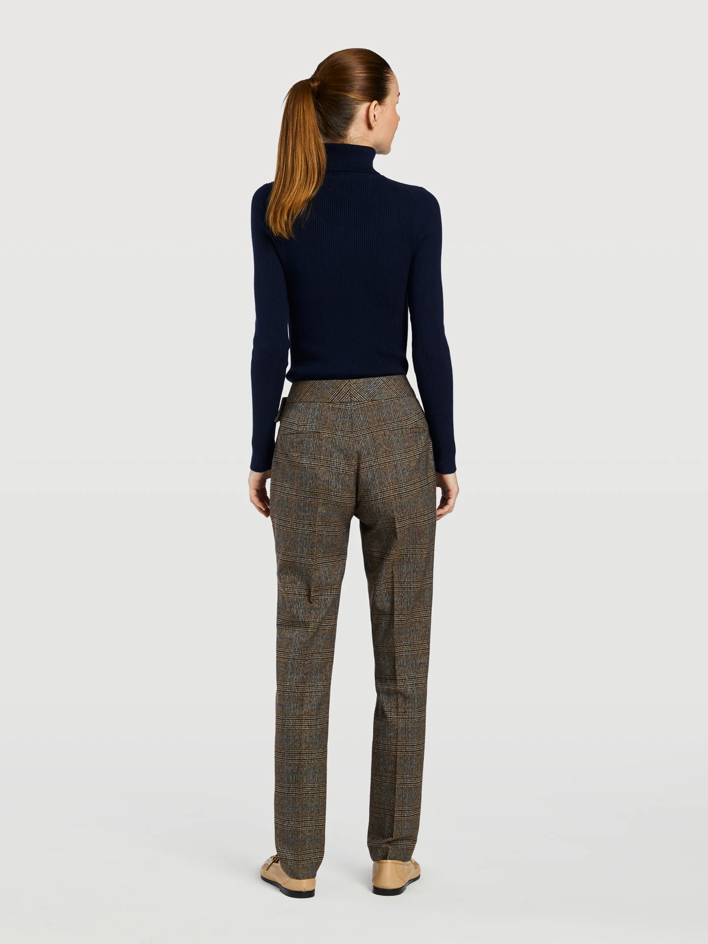 Checked Slim Fit Suit Trousers - Image 4