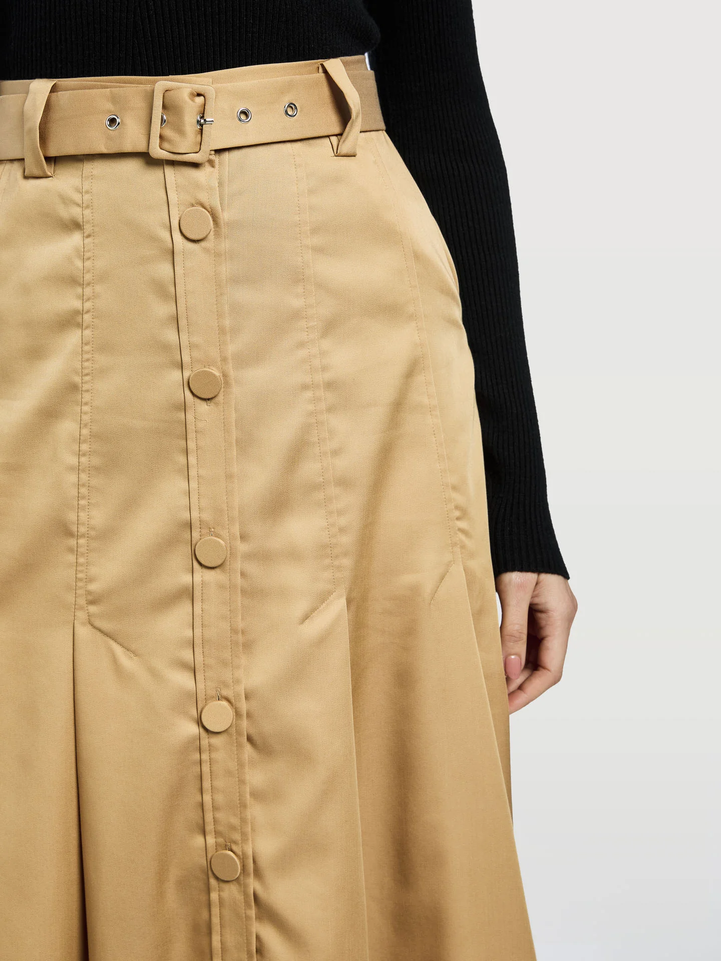 Midi Skirt With Pleats - Image 4