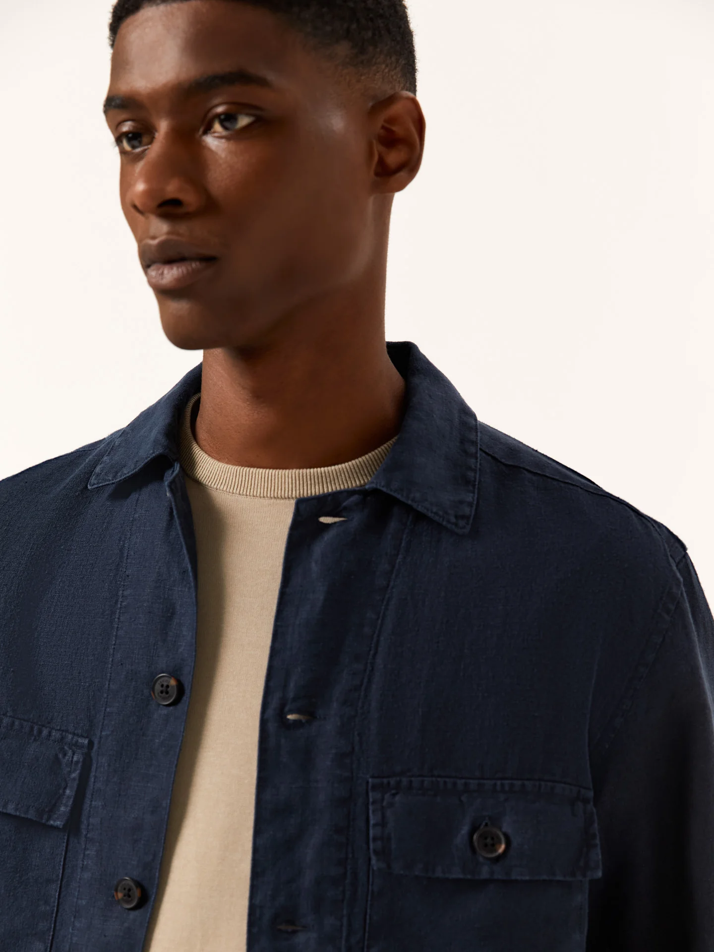 Relaxed Fit Pure Linen Overshirt - Image 3