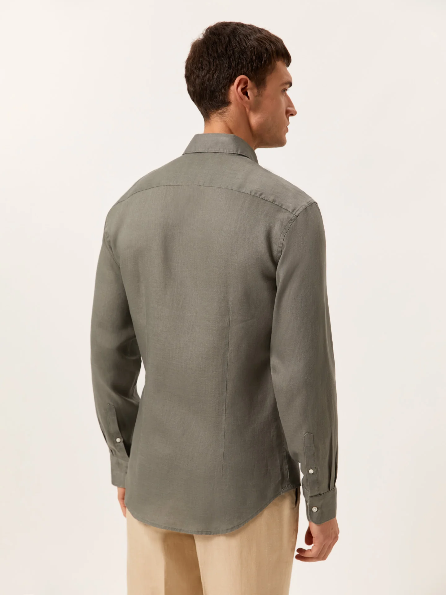 Slim Fit Open Shirt in 100% Linen - Image 3