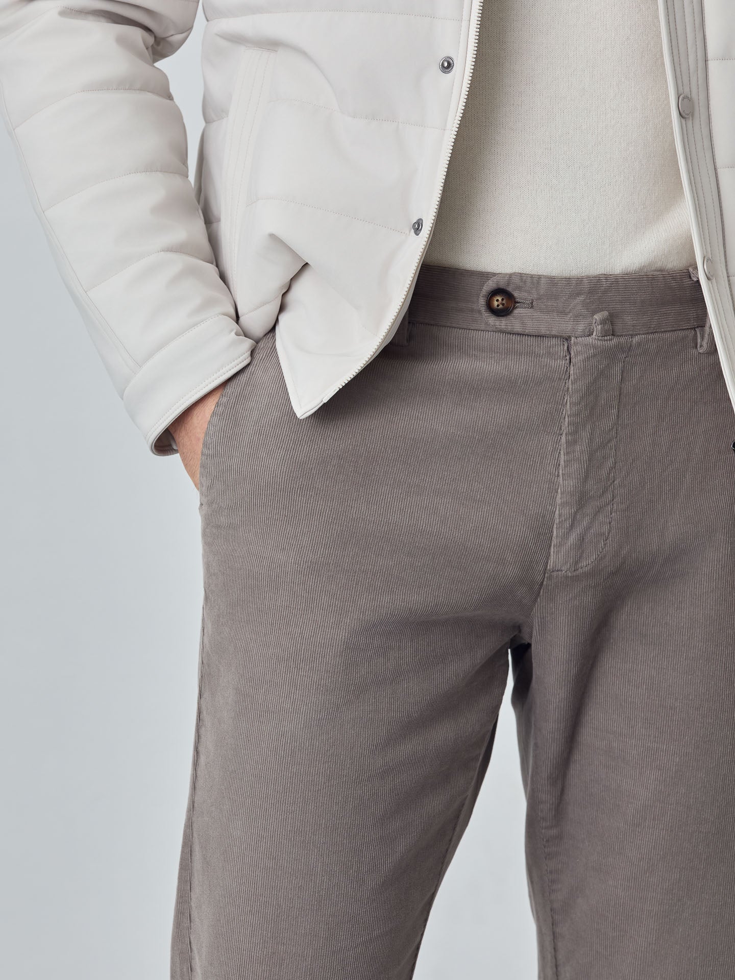 Slim garment dye baby corduroy chino trousers - Image 21